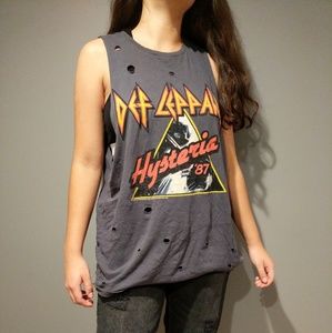 Cotton On Tops - Def Leppard Hysteria '87 Muscle Tee Cotton On Tops - Def Leppard Hysteria '87 Muscle Tee